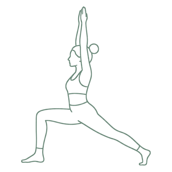 Sage line drawing of Crescent Lunge