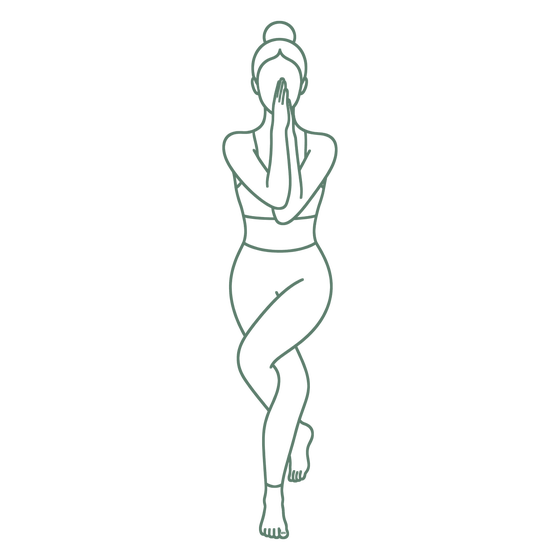 Sage line drawing of Eagle Pose