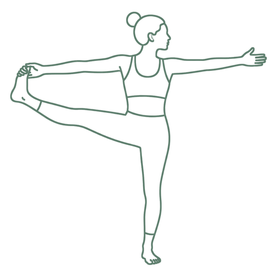 Sage line drawing of Extended Hand-to-Big-Toe