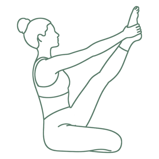 Sage line drawing of Heron Pose