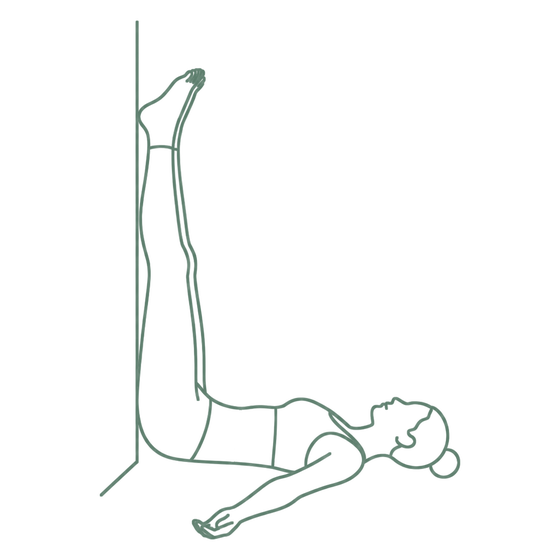 Sage line drawing of Legs Up the Wall