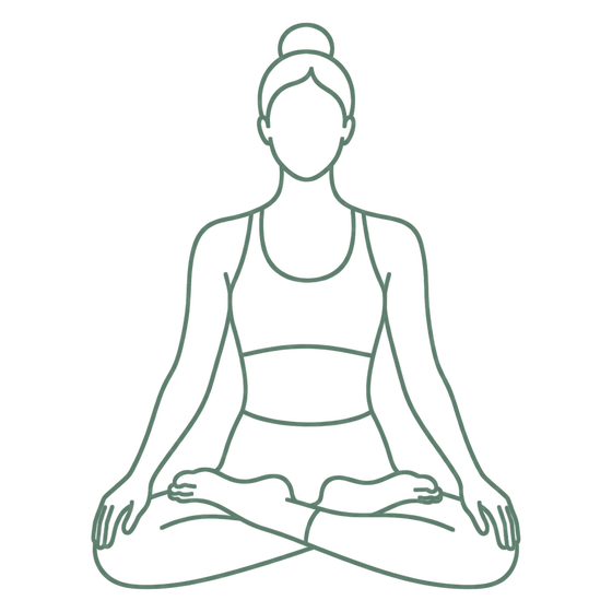 Sage line drawing of Lotus Pose