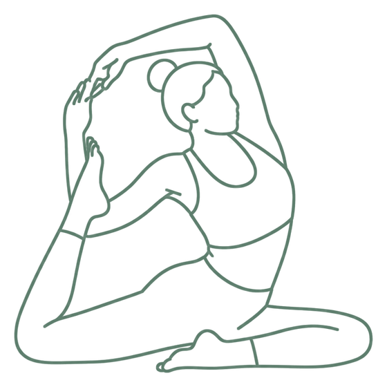 Sage line drawing of Mermaid Pose