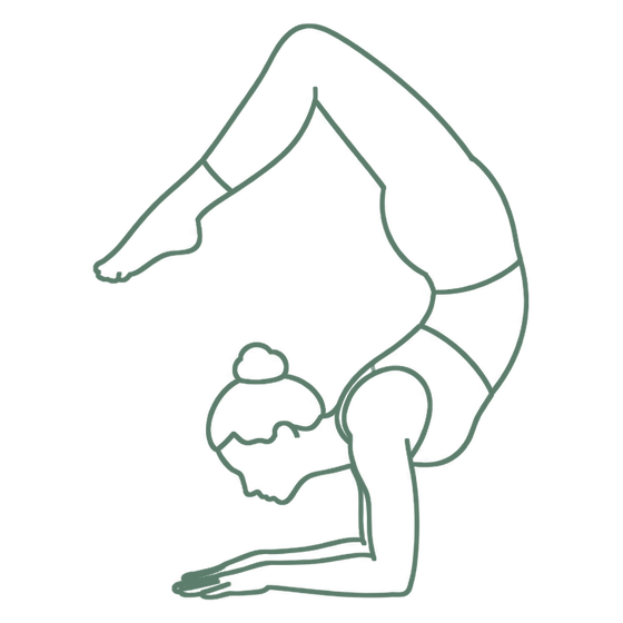 Sage line drawing of Scorpion Pose