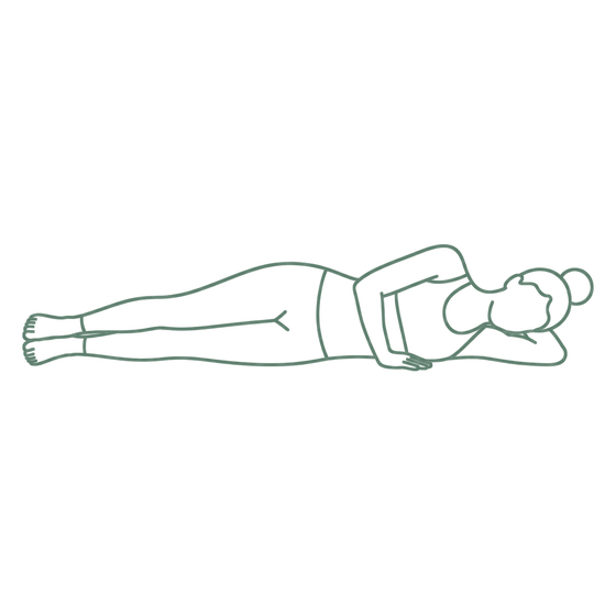 Sage line drawing of Side-Lying Rest