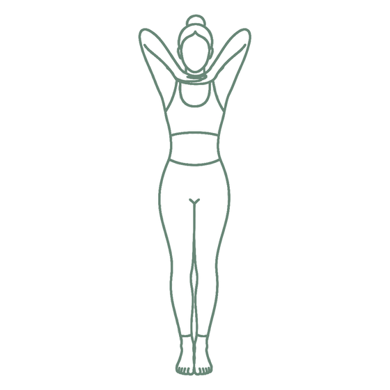 Sage line drawing of Standing Deep Breathing