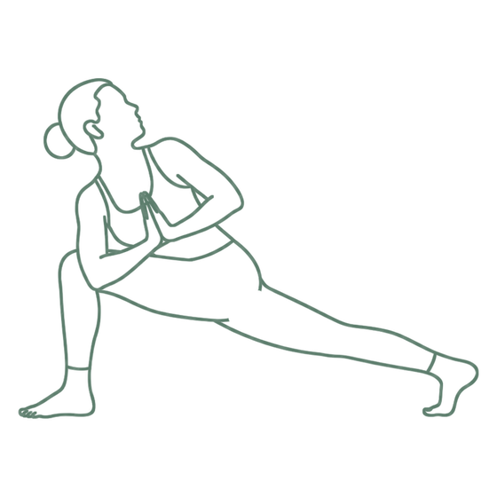 Sage line drawing of Twisted Lunge
